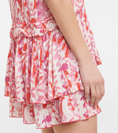 Poupette St Barth Mae Printed Minidress In Pink Esterel