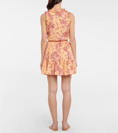 Poupette St Barth Women's Triny Ruffle V-neck Minidress In Orange Grenade