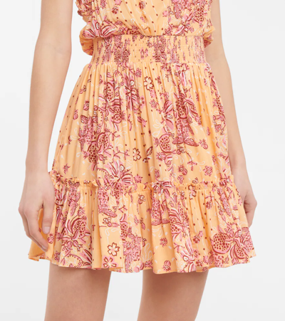 Poupette St Barth Women's Triny Ruffle V-neck Minidress In Orange Grenade