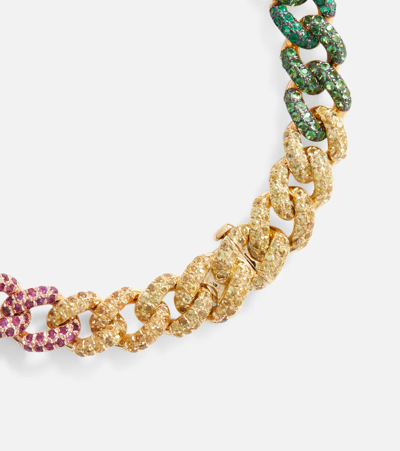 Shop Shay Jewelry Rainbow Medium 18kt Gold Bracelet With Gemstones