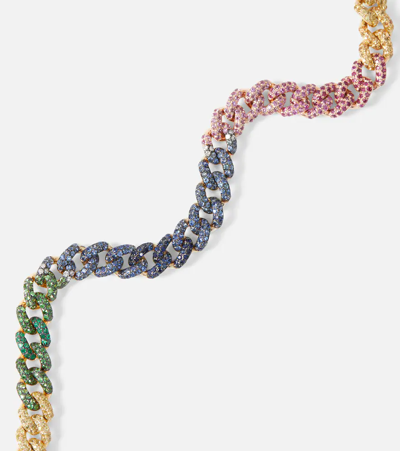 Shop Shay Jewelry Rainbow Medium 18kt Gold Bracelet With Gemstones