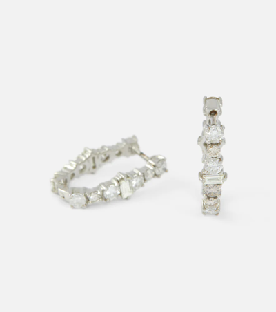 Ileana Makri Rivulet 18kt White Gold Hoop Earrings With Diamonds In White Gold