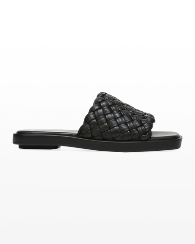 Shop Vince Rumi Woven Slide Sandals In Black