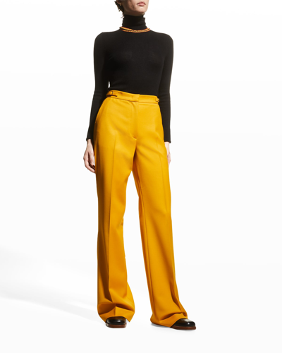 Shop Gabriela Hearst Vesta Wide-leg Pants In Golden Birch