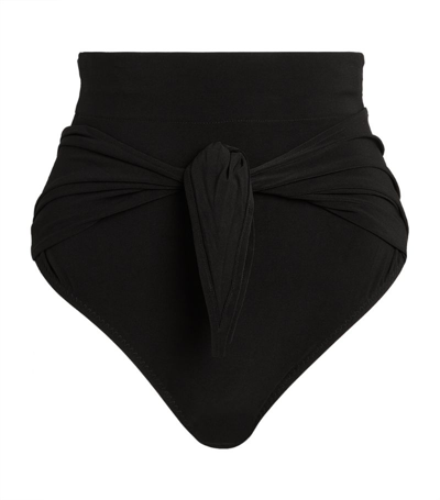 Shop Norma Kamali High-waist Bikini Bottoms In Black