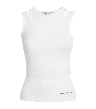 Shop Stella Mccartney Recycled Cotton Cut-out Tank Top In White