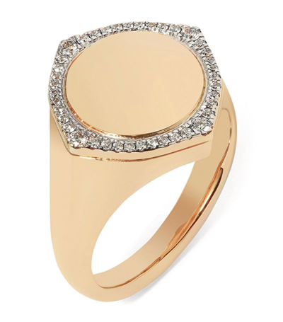 Shop Annoushka Yellow Gold And Diamond Lovelocket Signet Ring