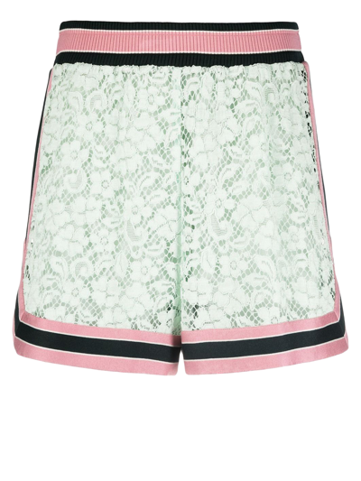 Shop Dolce & Gabbana Lace Shorts In Green