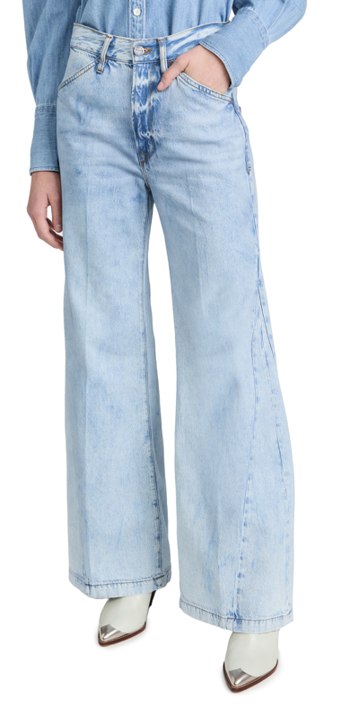 Frame Le Baggy Palazzo Jeans In Seafarer In Blue | ModeSens