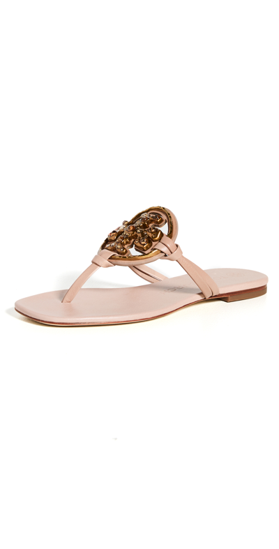 Shop Tory Burch Jeweled Miller Sandals In Meadowsweet