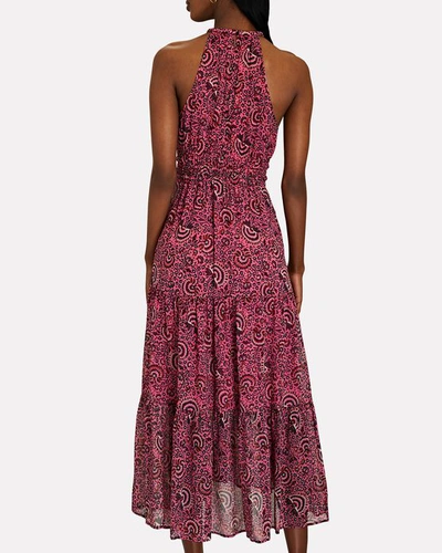 Shop A.l.c Elara Tiered Printed Silk Midi Dress In Multi