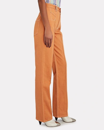 Shop Isabel Marant Lirokae Twill Straight-leg Pants In Brown