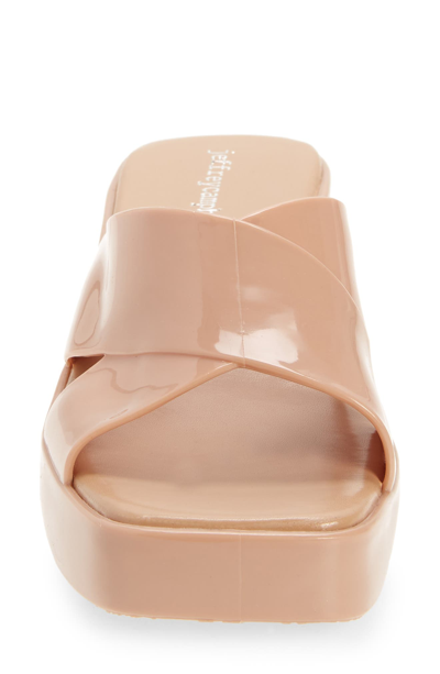 Shop Jeffrey Campbell Bubblegum Platform Sandal In Nude Shiny