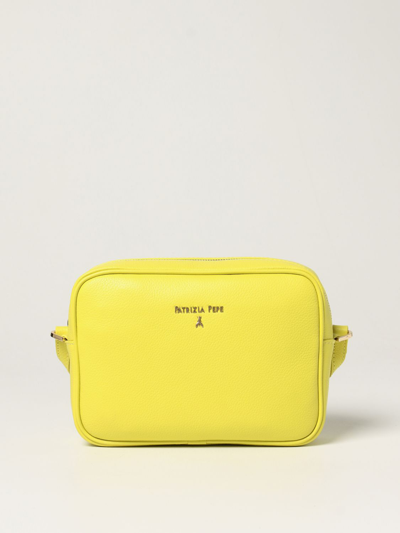 Shop Patrizia Pepe Bag In Grained Leather In Yellow