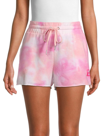Shop Juicy Couture Women's Tie-dye Boyfriend Shorts In Pink