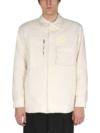 Shop Helmut Lang Buttoned Shirt Jacket In White