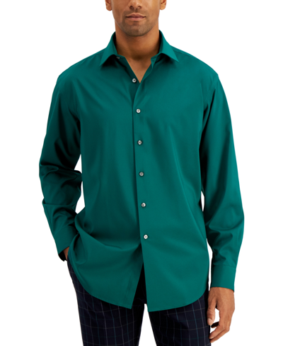 Shop Alfani Men's Regular Fit Solid Dress Shirt, Created For Macy's In Cape Verde