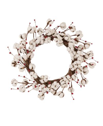 Shop Glitzhome 22"d Cotton Berries Wreath In White