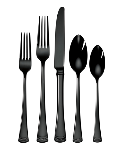 Shop Lenox Portola 20 Piece Flatware Set, Service For 4 In Black