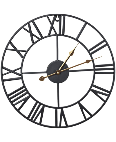 Shop Sorbus Decorative Analog Wall Clock In Black/gold-tone Hands