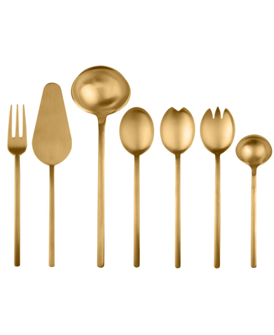 Shop Mepra Due Ice Oro Serving Set, 7 Piece In Gold-tone