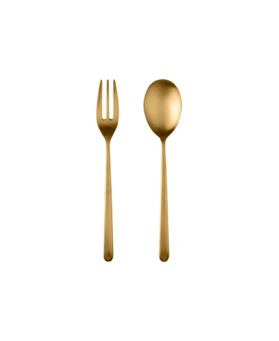 Shop Mepra Linea Ice Oro Serving Set, 2 Piece In Gold-tone