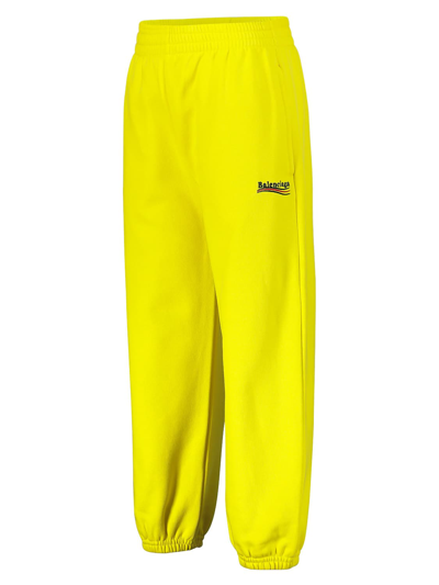 Shop Balenciaga Kids Sweatpants In Yellow