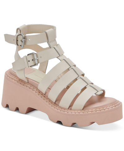Shop Dolce Vita Galore Lug Sole Sandals Women's Shoes In Ivory Leather