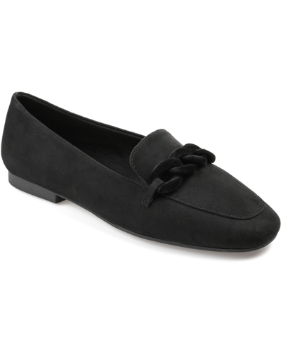 Shop Journee Collection Women's Cordell Chain Detail Loafers In Black