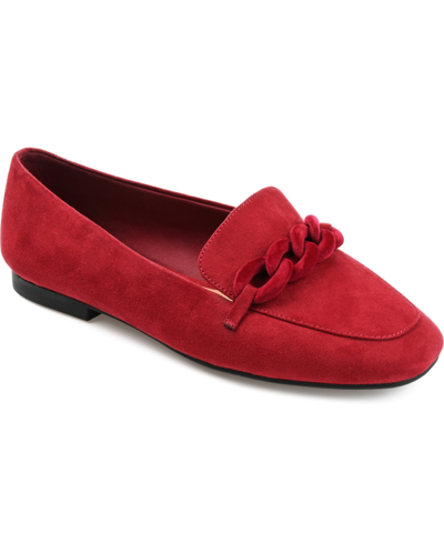 Shop Journee Collection Women's Cordell Chain Detail Loafers In Red