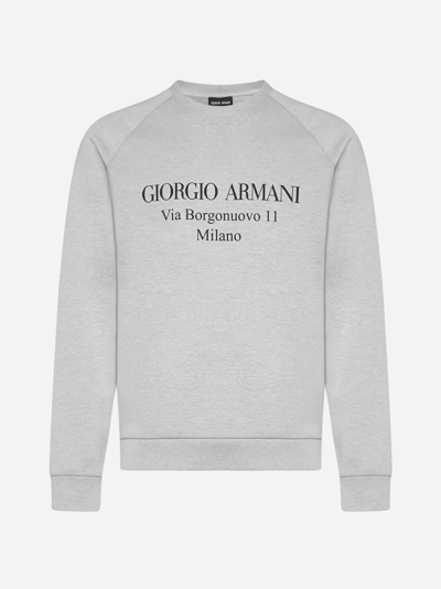 Shop Giorgio Armani Logo Cotton Sweatshirt