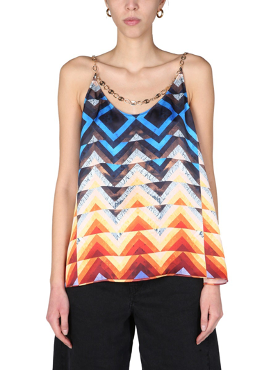 Shop Paco Rabanne Printed Top In Multicolour