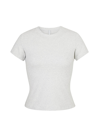 Shop Skims Cotton Jersey' T-shirt In Grey