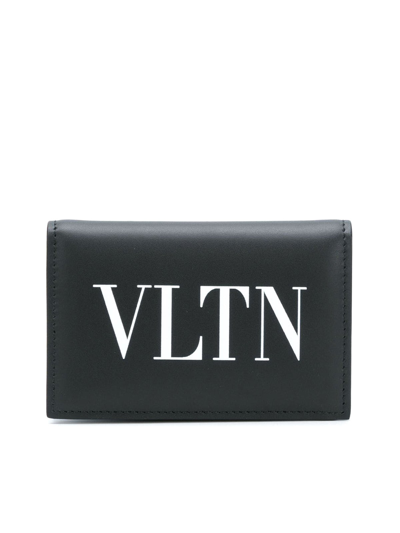 Shop Valentino Vltn Card Holder In Black