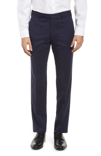 Shop Zanella Parker Stretch Wool Trousers In Navy