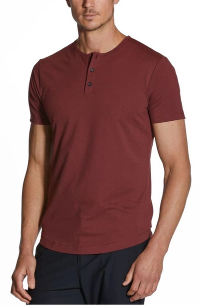 Shop Cuts Clothing Trim Fit Short Sleeve Henley In Cabernet