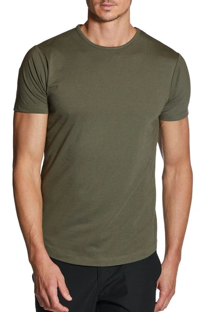 Shop Cuts Clothing Trim Fit Crewneck Cotton Blend T-shirt In Pine