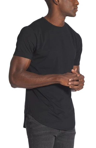 Shop Cuts Clothing Elongated Crewneck T-shirt In Black