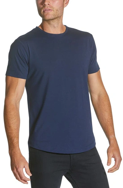 Shop Cuts Clothing Cuts Ao Curve Hem Cotton Blend T-shirt In Pacific Blue
