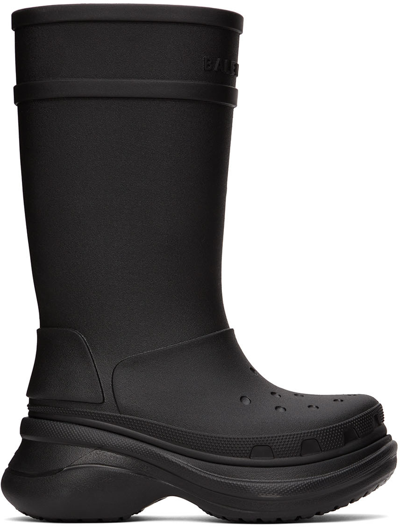 Shop Balenciaga Black Crocs Edition Rubber Boots In 1000 Black