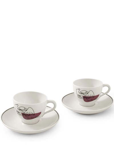 Shop Cassina Service Prunier Coffee Cups In Weiss