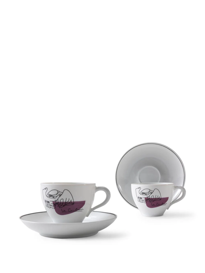 Shop Cassina Service Prunier Coffee Cups In Weiss