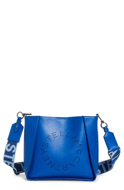Shop Stella Mccartney Mini Faux Leather Crossbody Bag In 4370 Jewel Blue