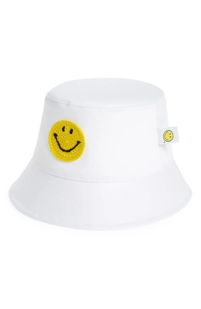 Shop Philosophy Di Lorenzo Serafini X Smiley Company Crochet Smiley Face Bucket Hat In White
