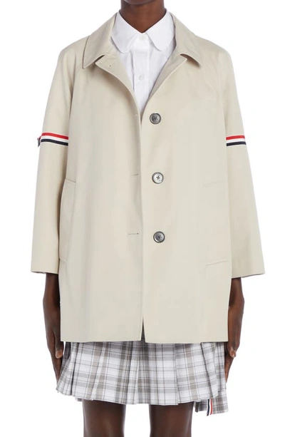 Shop Thom Browne Armband Waterproof Twill Crop Car Coat In Khaki