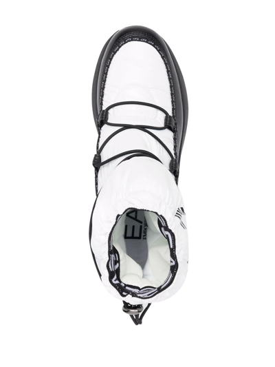 Shop Ea7 Logo-print Snow Boots In Weiss