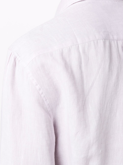 Shop Brunello Cucinelli Long-sleeved Linen Shirt In Pink