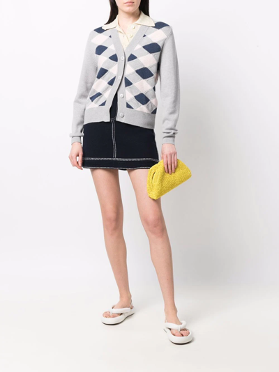 Barrie Contrast-stitching Denim Mini Skirt In Blue