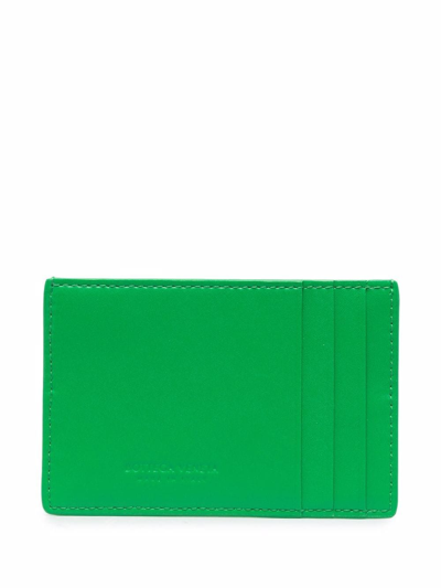 Shop Bottega Veneta Intrecciato Leather Cardholder In Grün