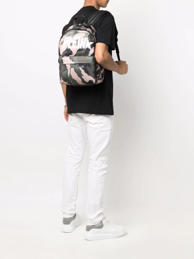 Philipp Plein Camouflage-print Backpack In Grün